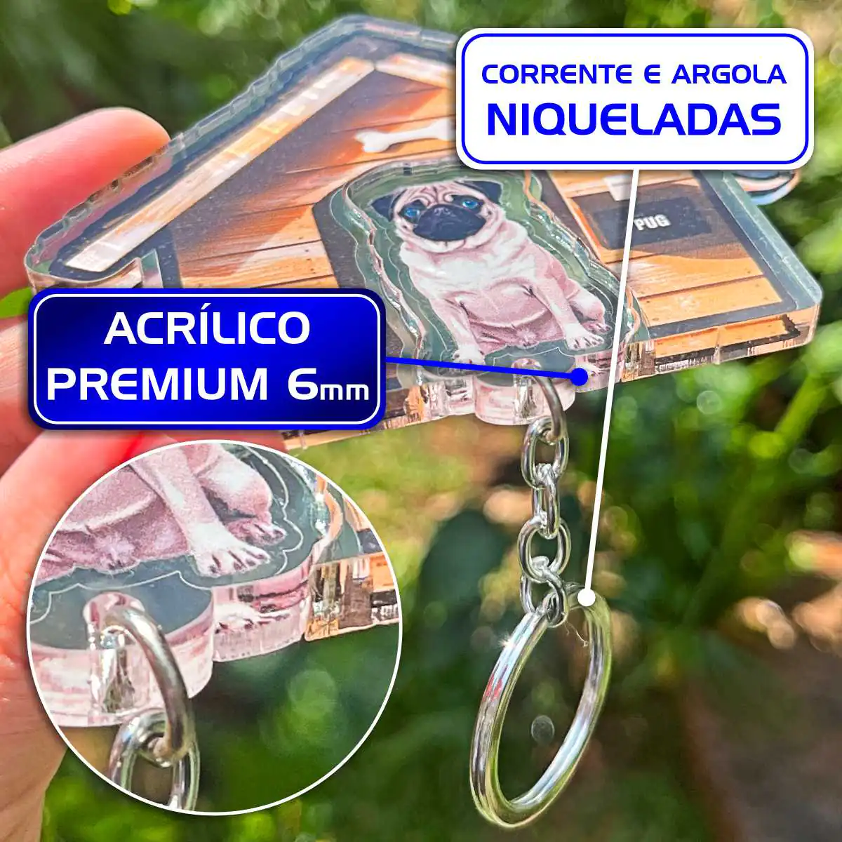 Kit Chaveiro - Pug (Animado) - Imagem 7