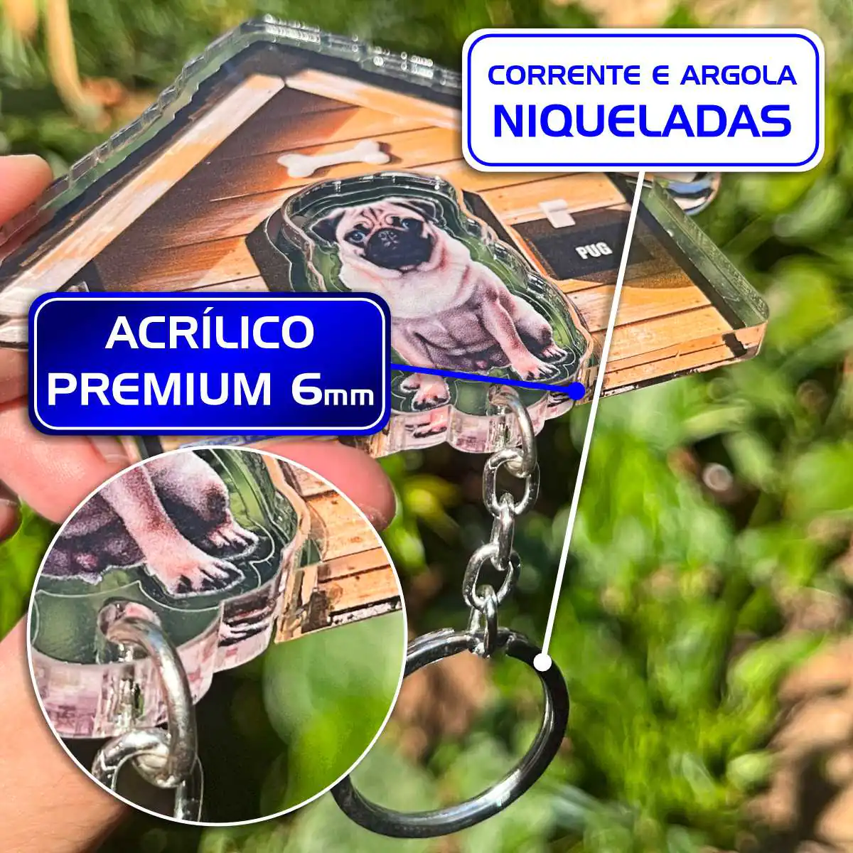 Kit Chaveiro - Pug (Real) - Imagem 7